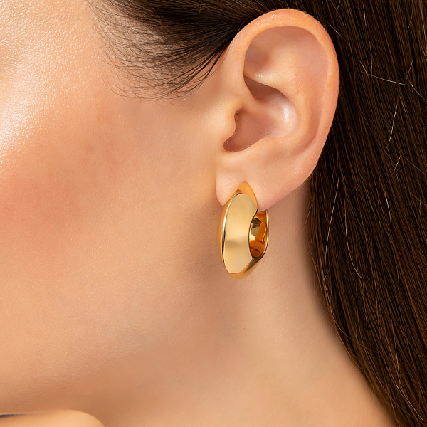 Серьги-кольцо Francelli из желтого золота (арт. е1092007ж) – изображение 3