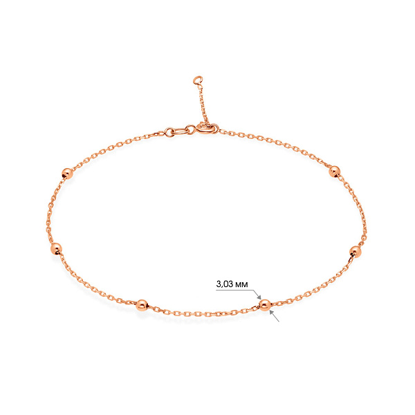 Золотий браслет на ногу (арт. 340037н) – зображення 4