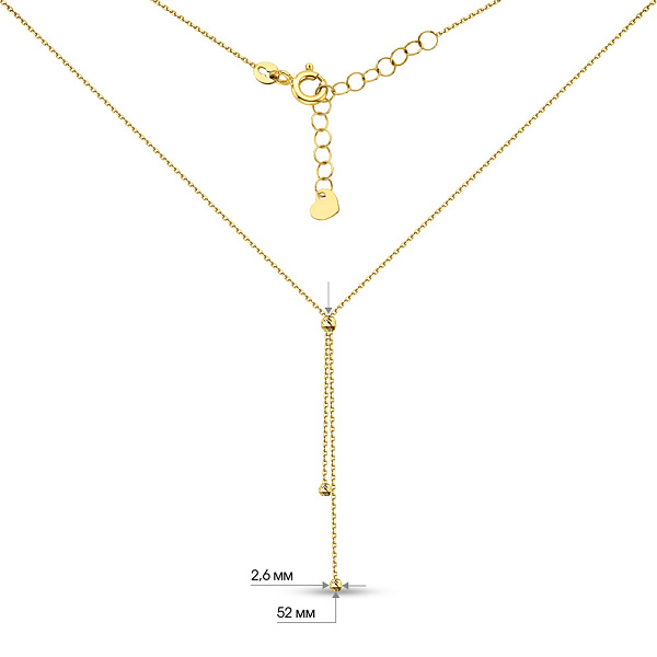 Золотое колье-галстук из желтого золота без камней (арт. 360180ж) – изображение 3