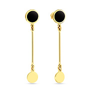 Золотые серьги подвески Лýна с эмалью (арт. 111067жч)