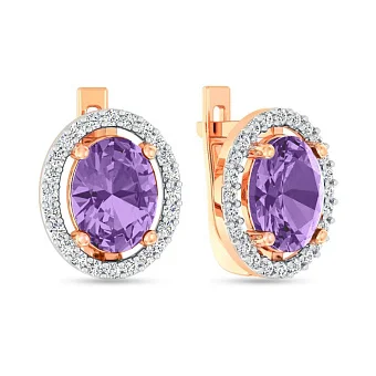 Сережки из золота с аметистом (арт. 111153Па)