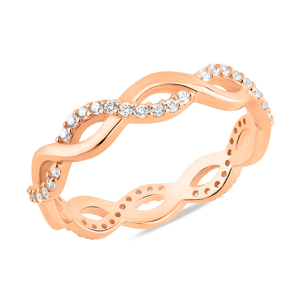 Кольцо из красного золота с фианитами (арт. 1110098101) – изображение 1