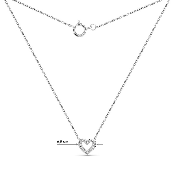 Кольє Серце з білого золота з діамантами (арт. Ц341291005б) – зображення 4