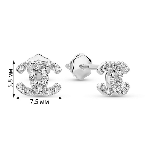 Серьги-пусеты из золота с бриллиантами (арт. С341540015б) – изображение 2