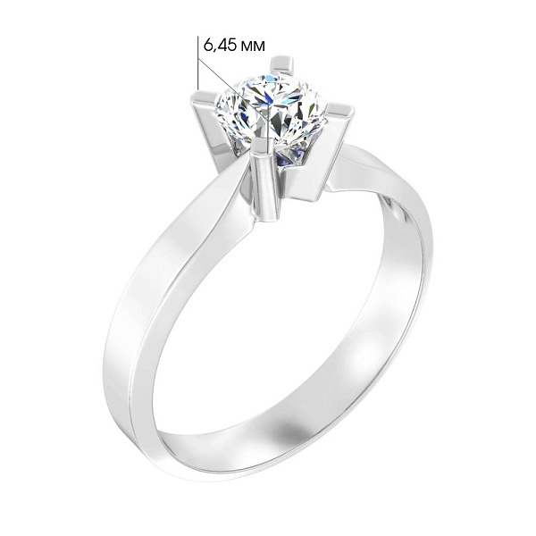 Золотое кольцо с бриллиантом (арт. К01119509046б) – изображение 3