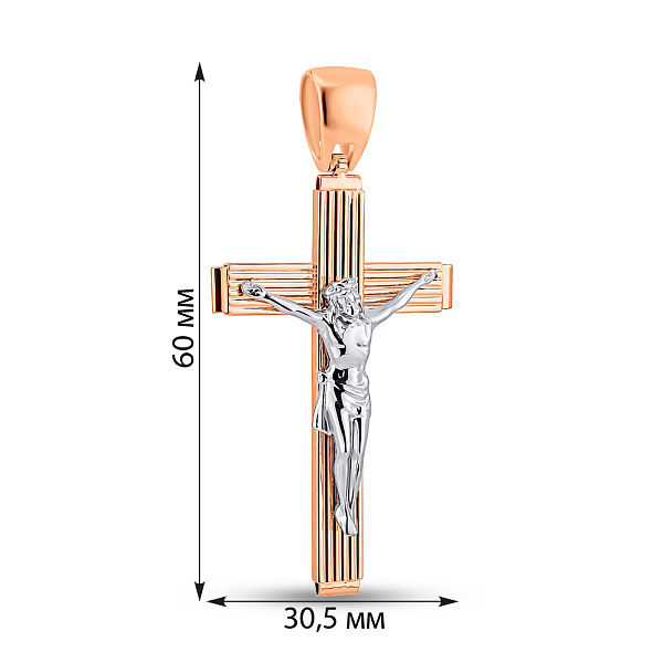 Масивний хрестик з золота з розп'яттям (арт. 500688) – зображення 3