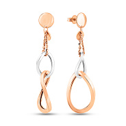 Сережки з червоного і білого золота з підвісками (арт. 1091226кб)