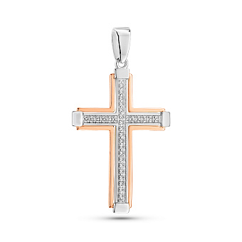 Подвес из белого и красного золота с бриллиантами (арт. П011798010бк)