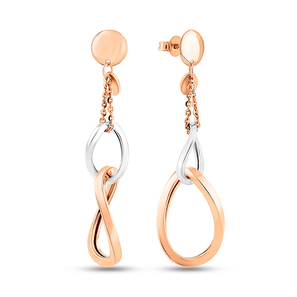 Сережки з червоного і білого золота з підвісками (арт. 1091226кб) – зображення 1