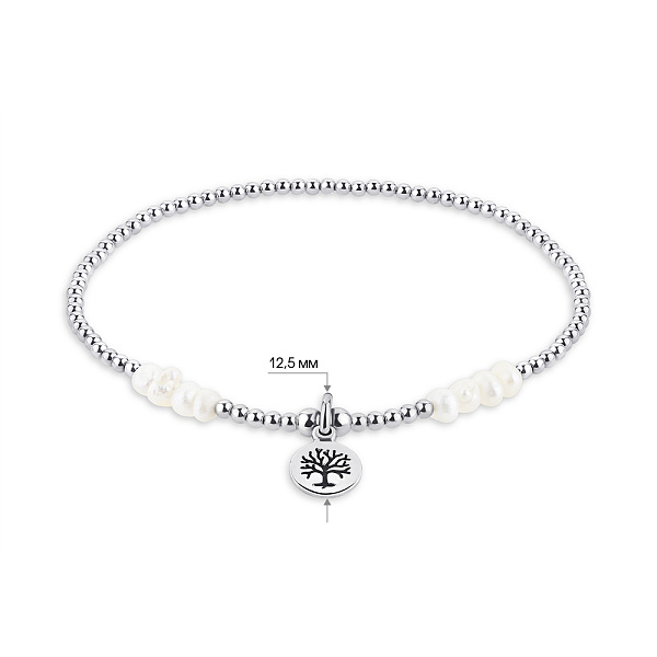 Браслет из серебра с жемчугом (арт. 7509/3942жб) – изображение 2