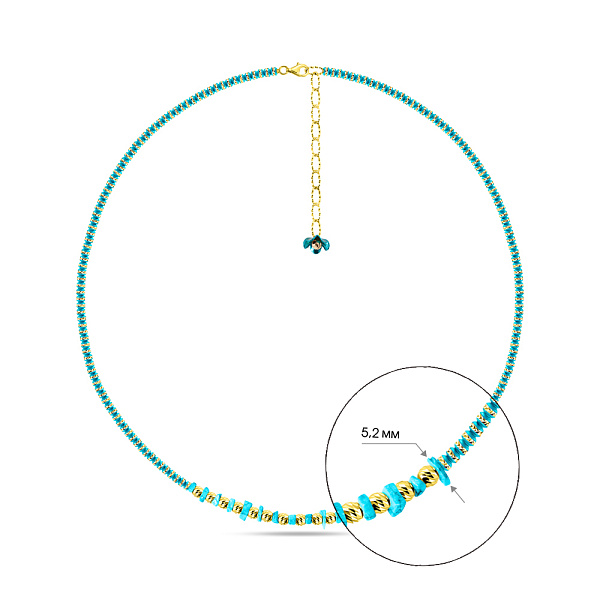 Золоте кольє Francelli з оніксом (арт. 352363жог) – зображення 3