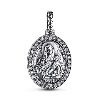 Серебряная ладанка Божья Матерь Козельщанская (арт. 7917/3729-ч)