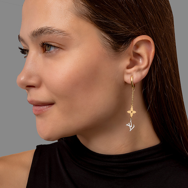 Золотые серьги с подвесками (арт. 103696жб) – изображение 3