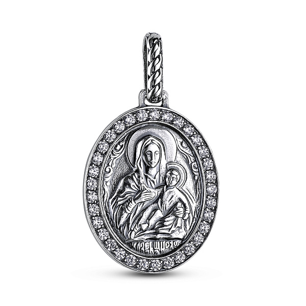 Серебряная ладанка Божья Матерь Козельщанская (арт. 7917/3729-ч) – изображение 1