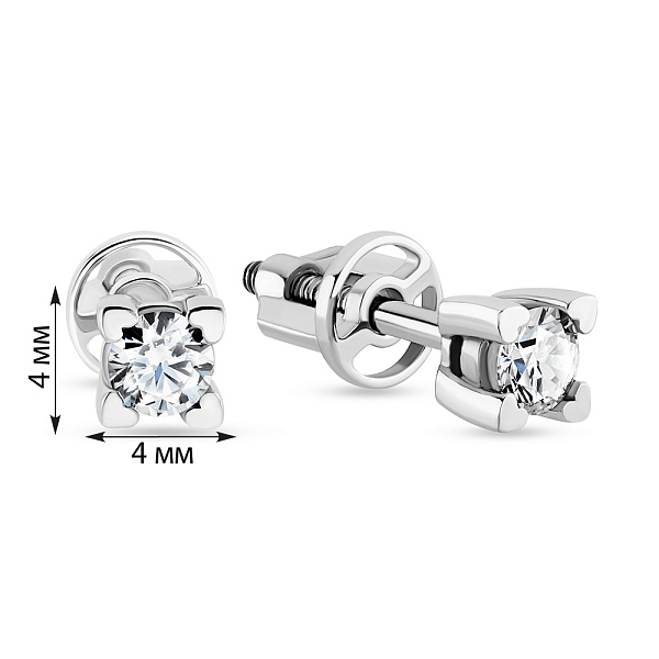 Золотые серьги-пусеты с бриллиантами  (арт. Т011053020б) – изображение 2