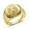 Золотая печатка с эмалью (арт. 180586жеч) – изображение 1