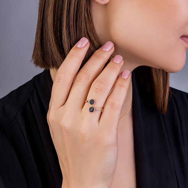 Золотое кольцо с эмалью Lu’na (арт. 141274еч) – изображение 2