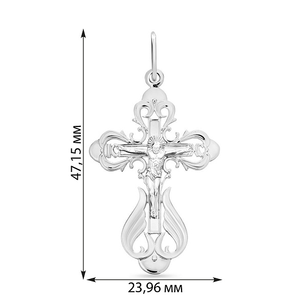 Ажурный крестик с распятием из белого золота (арт. 501622б) – изображение 2