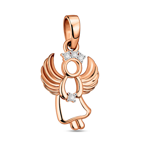 Золотая подвеска Ангел с фианитами (арт. 440558) – изображение 1