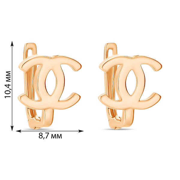 Серьги из красного золота (арт. 106849) – изображение 2