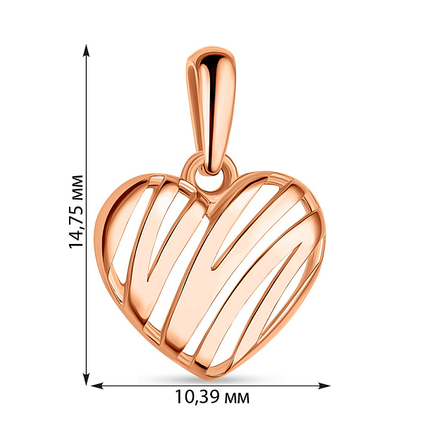 Подвес из красного золота "Сердце" (арт. 424458) – изображение 4