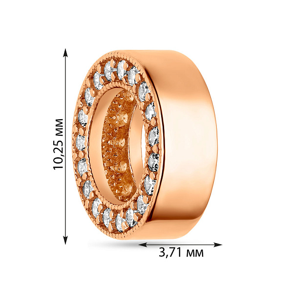 Золотой шарм с фианитами  (арт. 424592) – изображение 3