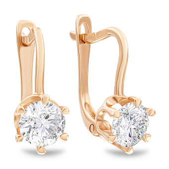 Фото Сережки для дітей з золота з фіанітами (арт. 100343)