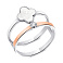 Серебряное кольцо Клевер с фианитом (арт. 7201/687ебкю) – изображение 1