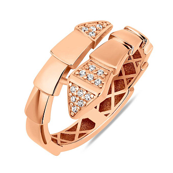 Золота каблучка з фіанітами (арт. 1401150)