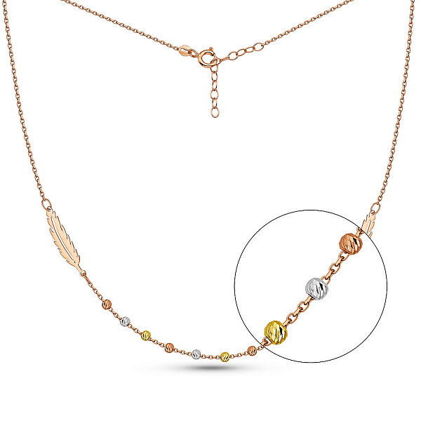 Колье из комбинированного золота (арт. 352508кб) – изображение 1