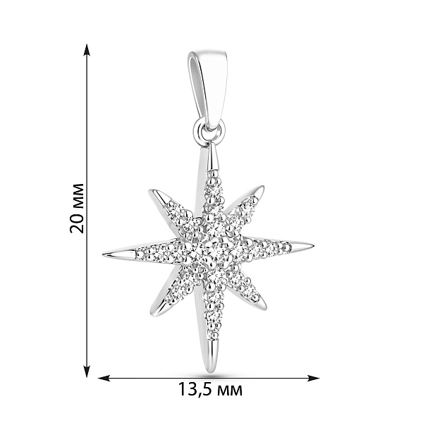 Серебряный подвес Звезда с фианитами (арт. 7503/4465) – изображение 2