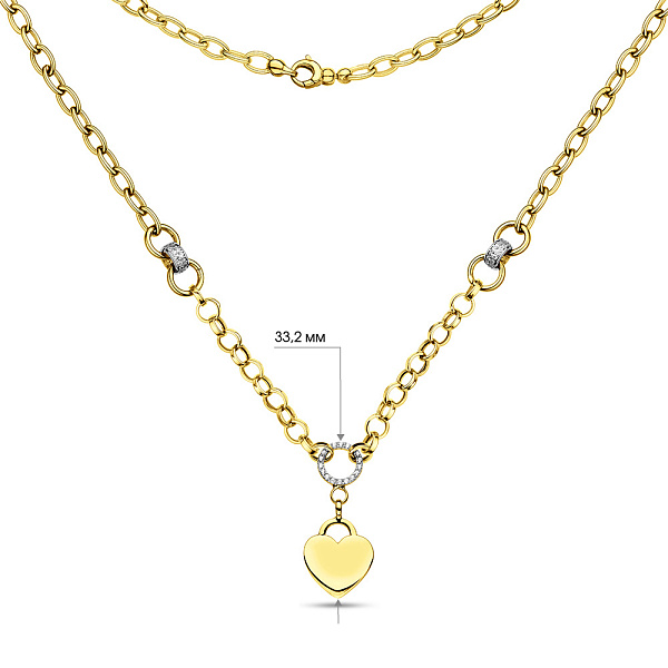 Колье из желтого золота с фианитами (арт. 352272ж) – изображение 4
