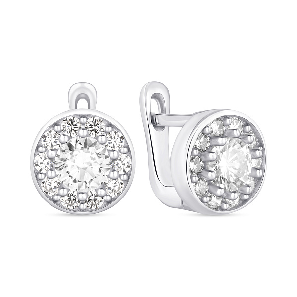 Серьги с фианитами из серебра (арт. 7502/С2Ф/1153) – изображение 1