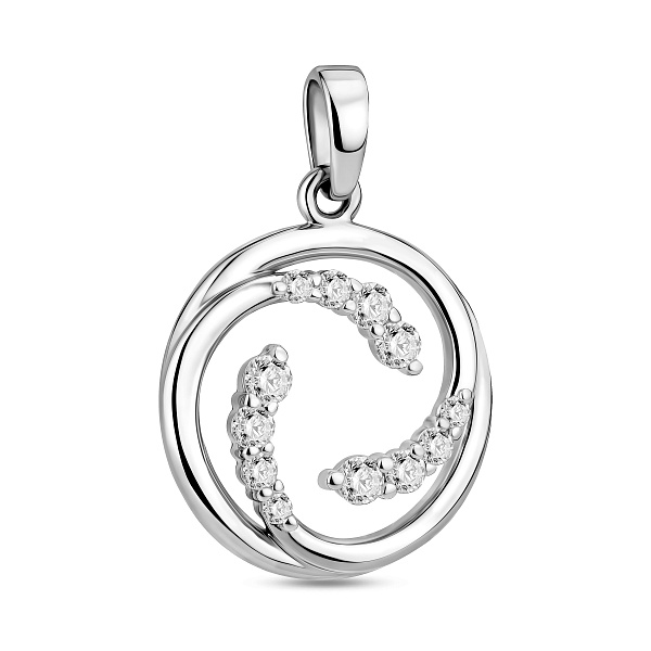 Підвіска з білого золота з фіанітами (арт. 440600б) – зображення 1