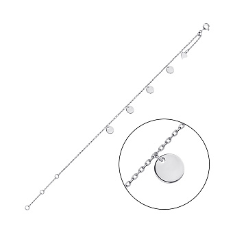 Серебряный браслет с подвесками (арт. 7509/Б2/1011Ш-21)