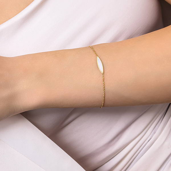 Браслет з жовтого золота Francelli з перламутром (арт. 326835жп) – зображення 2