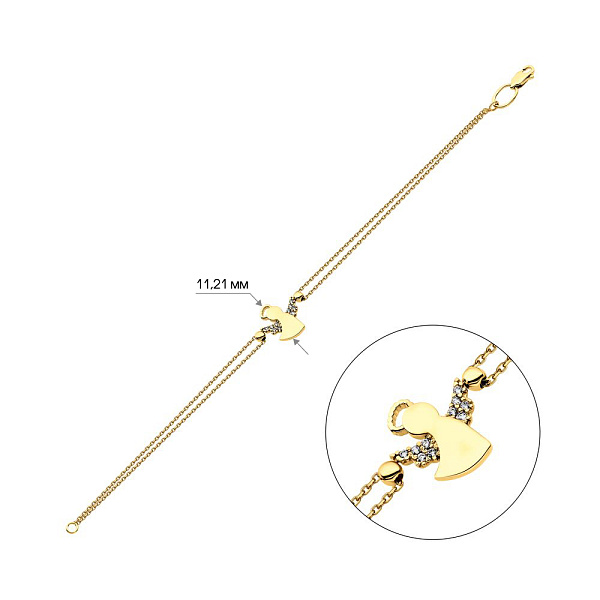 Браслет "Ангел" из желтого золота (арт. 323580ж) – изображение 2