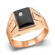 Золотая печатка с ониксом (арт. 180554о)