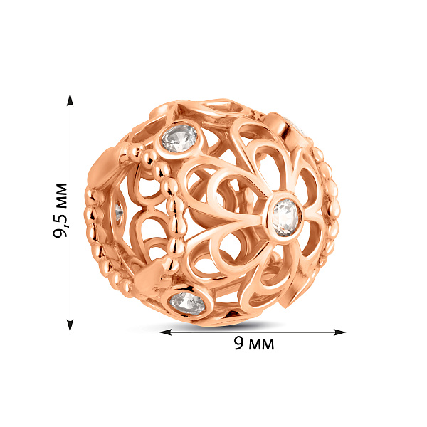 Золотий шарм-намистина «Квітка» (арт. 440390) – зображення 3