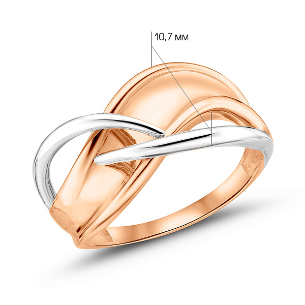 Кольцо из красного и белого золота (арт. 156147кб) – изображение 2