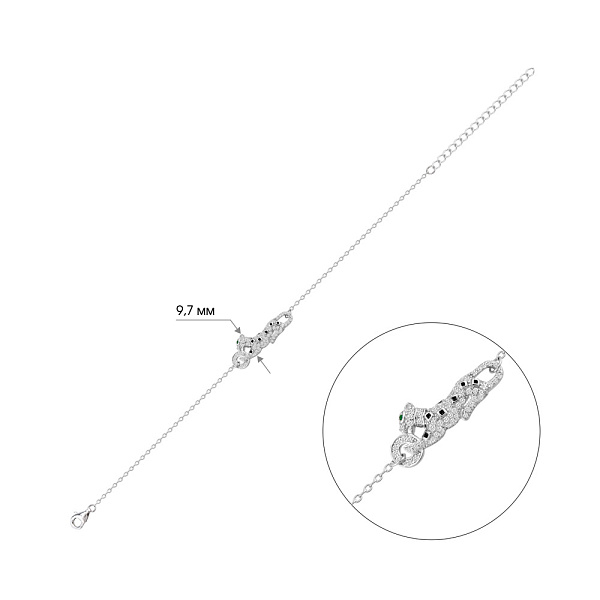 Браслет зі срібла Пантера (арт. 7509/4825аз) – зображення 2