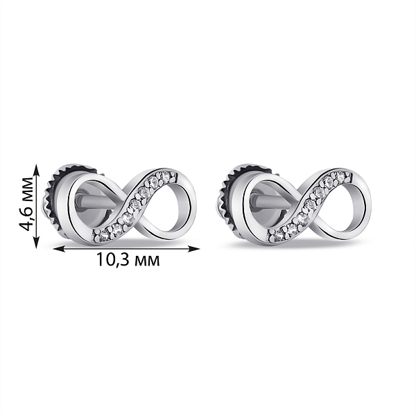 Серебряные серьги Бесконечность с фианитами (арт. 7518/7086) – изображение 2