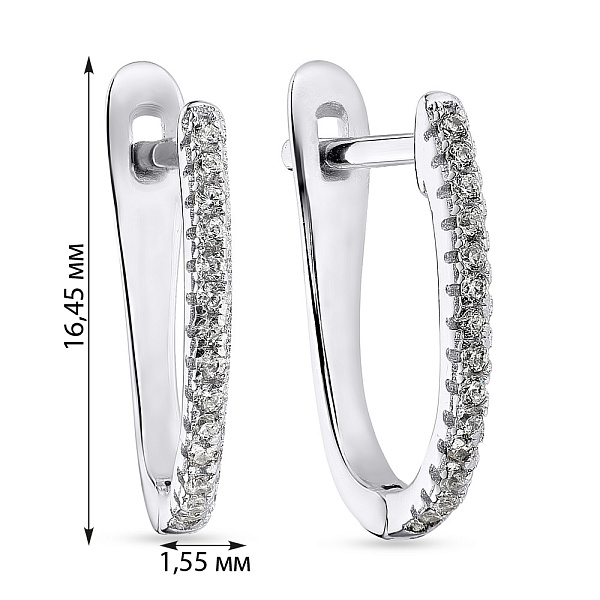 Серебряные серьги с дорожкой из фианитов (арт. 7502/3559) – изображение 2