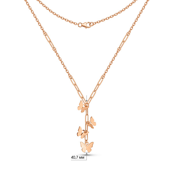 Золотое колье Бабочки (арт. 352836) – изображение 8