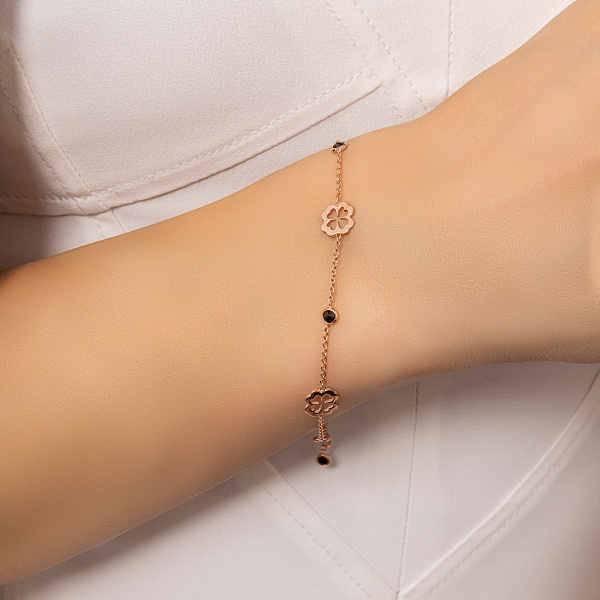 Браслет з червоного золота з чорними фіанітами (арт. 3261146ч) – зображення 2