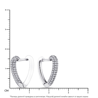 Сережки зі срібла з фіанітами і з емаллю  (арт. 7502/4636еб)