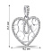 Серебряный кулон Сердце с дорожкой из фианитов (арт. 7503/4616) – изображение 2