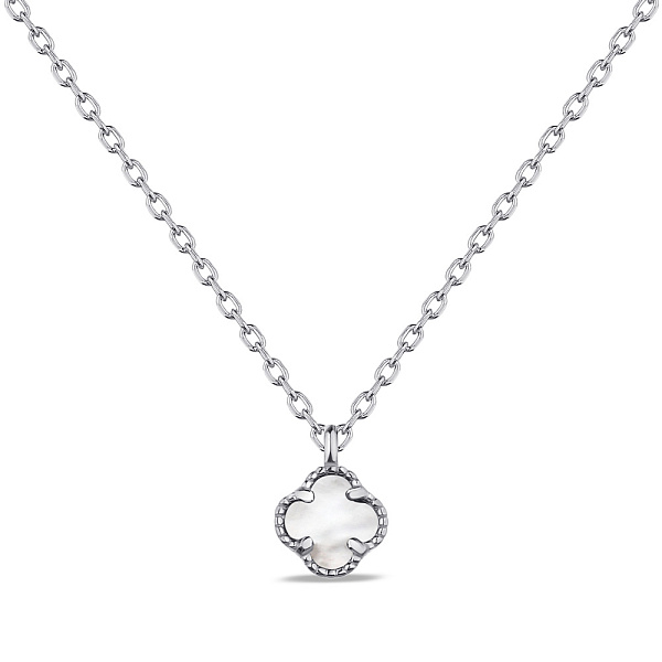 Серебряное колье Клевер с перламутром (арт. 7507/1160/6п) – изображение 1