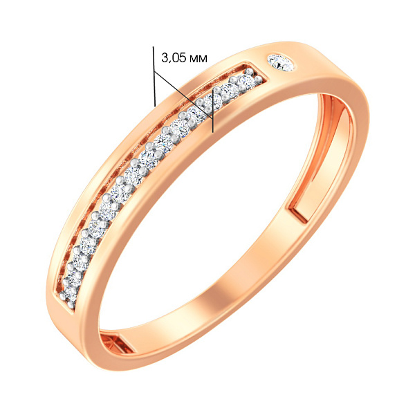 Каблучка з золота з доріжкою з фіанітів (арт. 141149) – зображення 2