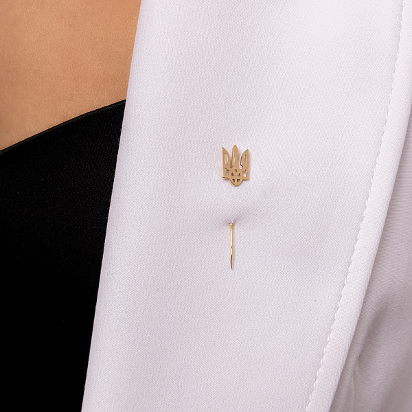 Золотий значок-шпилька Герб України-Тризуб (арт. 360004) – зображення 2